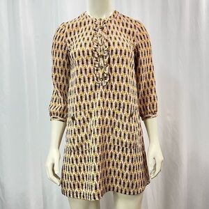 H&M Ruffle Shift Dress Yellow and Purple Size 4